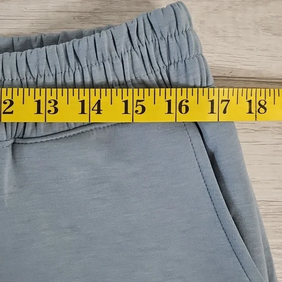 Dear Scarlett Flare Leg Pants 1X Blue Stretch Lounge Modern Casual Relaxed NWT - Picture 12 of 15